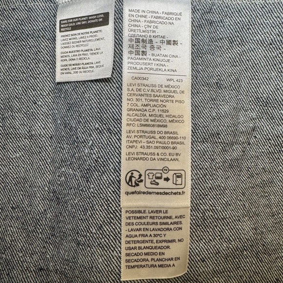 LEVI'S Levi Levis Strauss Premium Men Tucker Jacket Dark Blue Rinse Denim L $128 - Picture 2 of 7